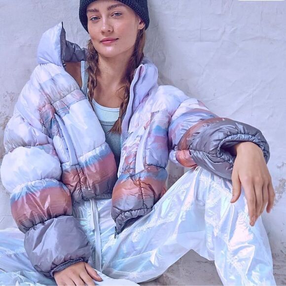 Free people movement In A Bubble Shine Jacket/ size L - Picture 6 of 11